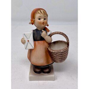 Hummel Figurine Meditation Girl Holding Basket Letter Goebel 13/2/0 Germany 1962